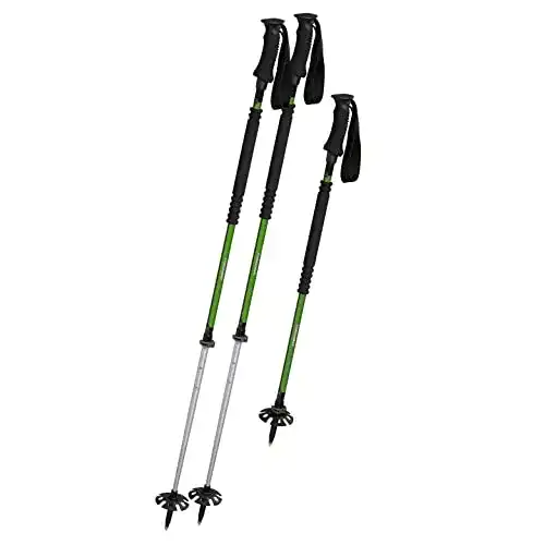 Komperdell Wanderstöcke T2 Ascent Ti, Aluminium, 150 cm, Schwarz/Grün