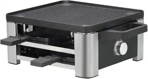 WMF Lono Raclette Grill für 4 Personen mit Pfännchen und Schiebern