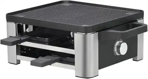 WMF Lono Raclette Grill für 4 Personen mit Pfännchen und Schiebern