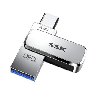 SSK USB-Stick 128 GB mit USB-C und USB-A Anschlüssen