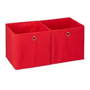 Faltbox Relaxdays Aufbewahrungsbox Stoff im 2er Set quadratisch
