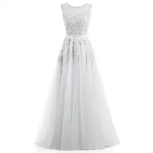 Brautkleid Ever Love Unisex A-Linie Lang Spitze Tüll Rückenfrei