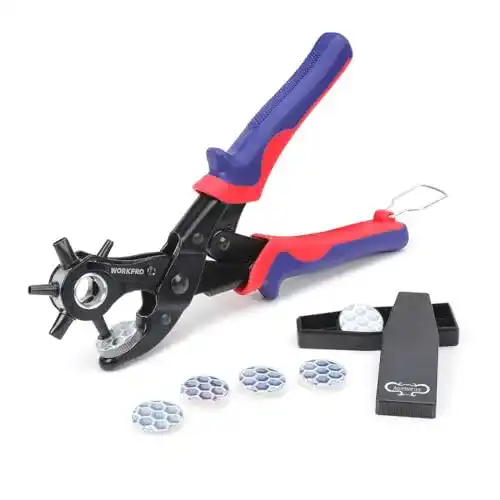 Revolverlochzange WORKPRO für Leder, Gürtel und mehr
