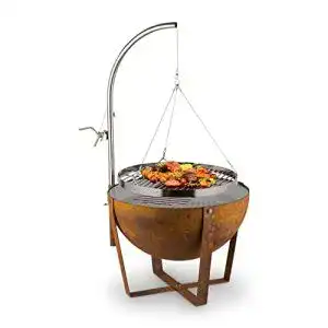 Blumfeldt Fire Globe Feuerschale mit Grill und höhenverstellbarem Grillring