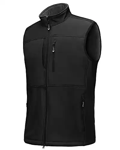 Softshell-Weste für Herren, wasserdichte Outdoor-Weste mit Fleece-Futter