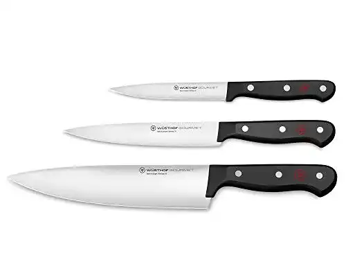 Wüsthof Gourmet 3-teiliges Messerset mit Kochmesser, Schinkenmesser und Gemüsemesser