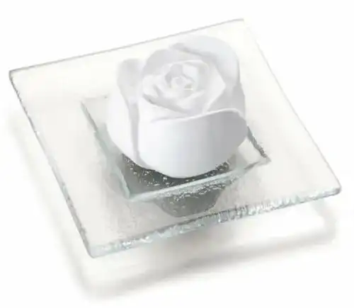 Duftstein Primavera Aroma Rosenblüte 2 Stück – Keramik und Glasteller
