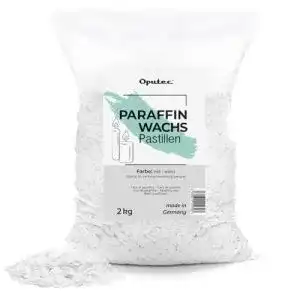 Paraffinwachs Oputec 2kg Pastillen für Kerzen – Weißes Kerzenwachs
