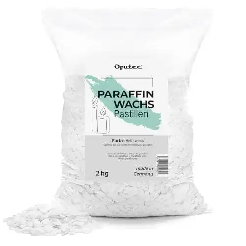 Paraffinwachs Oputec 2kg Pastillen für Kerzen – Weißes Kerzenwachs