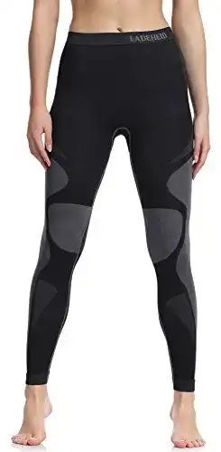 Lange Unterhose für Damen von Ladeheid – Funktionsunterwäsche Schwarz/Grau