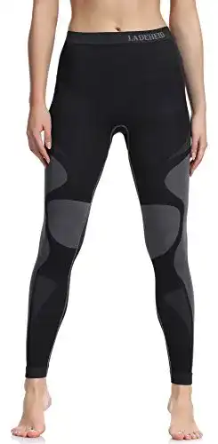 Lange Unterhose für Damen von Ladeheid – Funktionsunterwäsche Schwarz/Grau