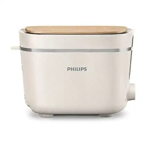 Philips Toaster Eco – 2 Toastschlitze, 8 Bräunungsstufen, Brötchenaufsatz