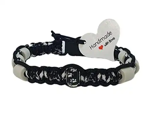 Keramik-Halsband für Hunde von em4dogs – Zebra schwarz-weiß