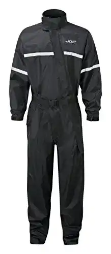 Motorrad-Regenkombi JDC – Wasserdichter Regenschutz in Schwarz, Größe L