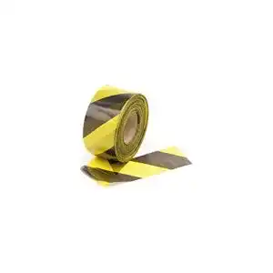 Absperrband gelb-schwarz von Perel, 500 m Länge, 80 mm Breite