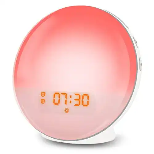Lichtwecker SMITHROAD LED Wake Up Light mit FM Radio und Nachttischlampe