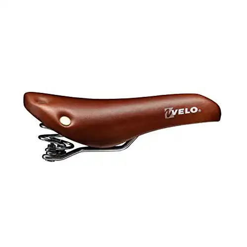 Rennrad Sattel VELO mit Schraubenfeder und Nieten in Braun