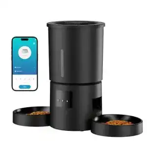 Aonboy Futterautomat für Katzen mit 2 Näpfen und App-Steuerung, 5L