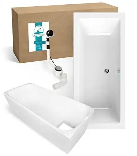 Acryl-Badewanne Calmwaters Premium Komplettset 180×80 cm