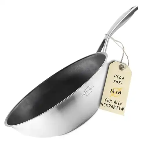 Wokpfanne Silberthal Induktion 28 cm aus Edelstahl