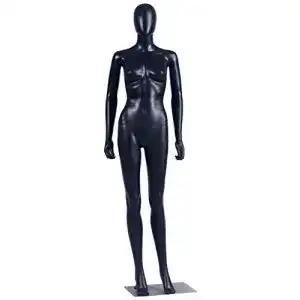 Schaufensterpuppe Eurotondisplay FC-7 in Schwarz Matt mit Metallplatte