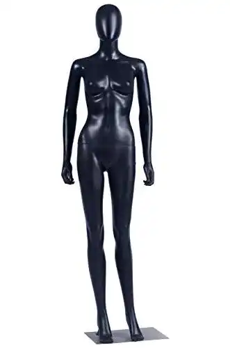 Schaufensterpuppe Eurotondisplay FC-7 in Schwarz Matt mit Metallplatte