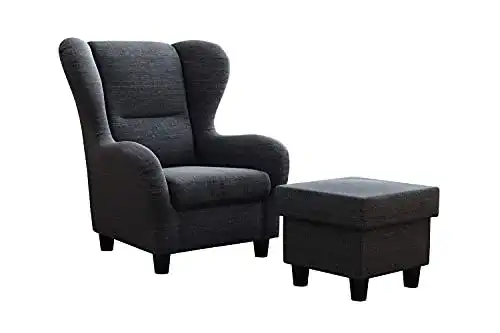 Ohrensessel Furniture for Friends Möbelfreude Doluna in Anthrazit