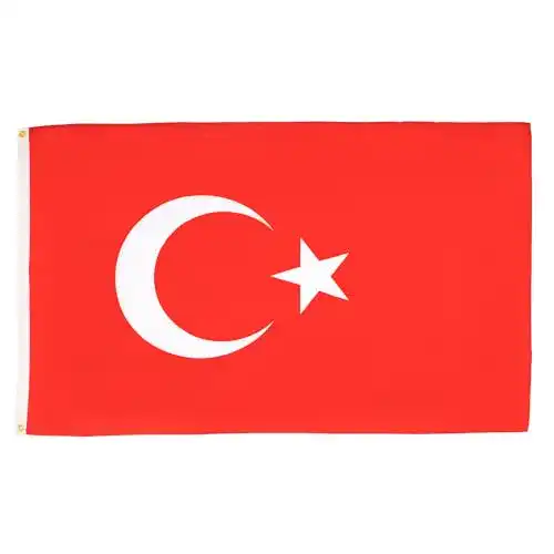 Türkei Flagge 250×150 cm aus 100% Polyester mit Messing-Ösen