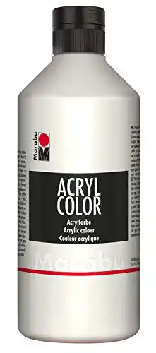 Acrylfarbe Marabu 12010075070 weiß 500 ml, cremige Wasserbasisfarbe