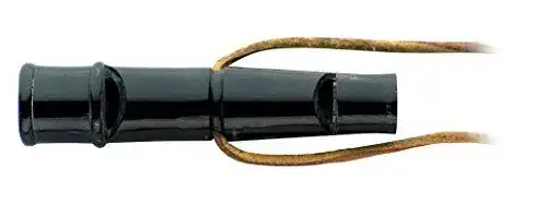 Hundepfeife Herbertz aus Büffelhorn mit Triller und Pfiff, 80 mm