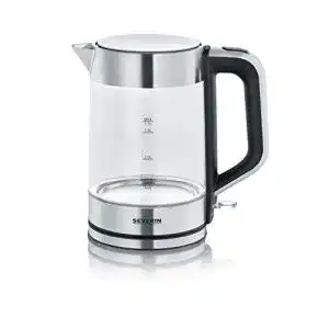 Severin Wasserkocher aus Glas und Edelstahl, 1,7 l, kompakt