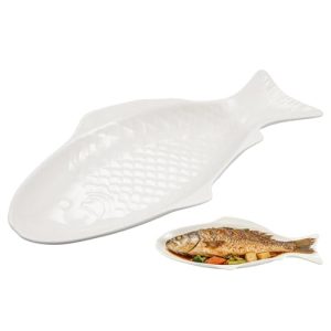Fischteller Hemoton Servierplatte Porzellan in Fischform