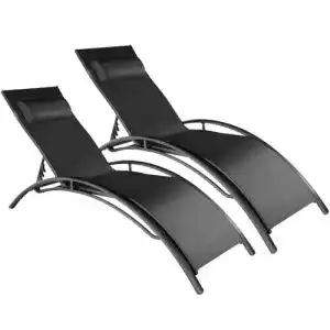 Aluminium Sonnenliege tectake 2er Set für Garten und Balkon