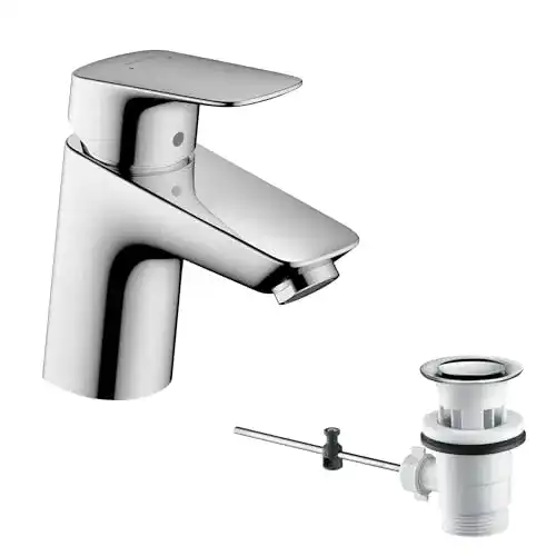 Waschtischarmatur von hansgrohe Logis mit Zugstangen-Ablauf