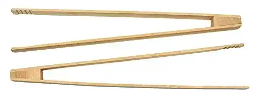 Grillzange aus Holz im 2er Set Buchenholz BBQ Zange 30 cm