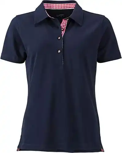Poloshirt Damen von James & Nicholson in Marineblau