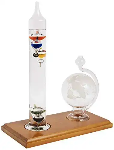 Galileo-Thermometer AcuRite 00795A2 mit Glaskugel-Barometer