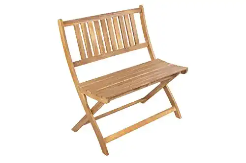Gartenstuhl aus Holz – Junado SAM 2-Sitzer Gartenbank Blossom, 80 cm