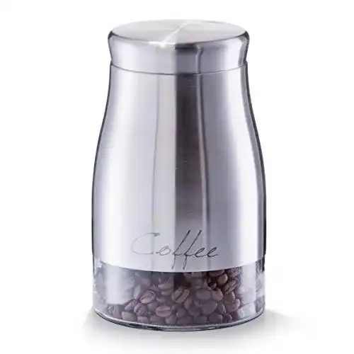 Kaffeedose Zeller 19892 aus Edelstahl mit Glasdeckel