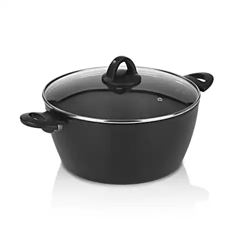Bratoni Aluminium-Kochtopf 28 cm mit Glasdeckel