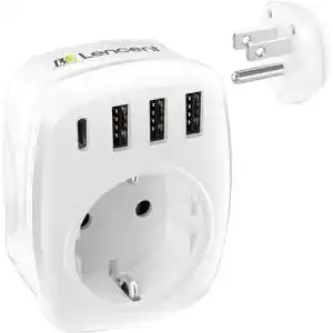 Reiseadapter für USA von LENCENT mit USB und Typ C