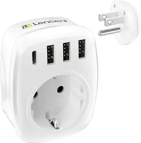 Reiseadapter für USA von LENCENT mit USB und Typ C