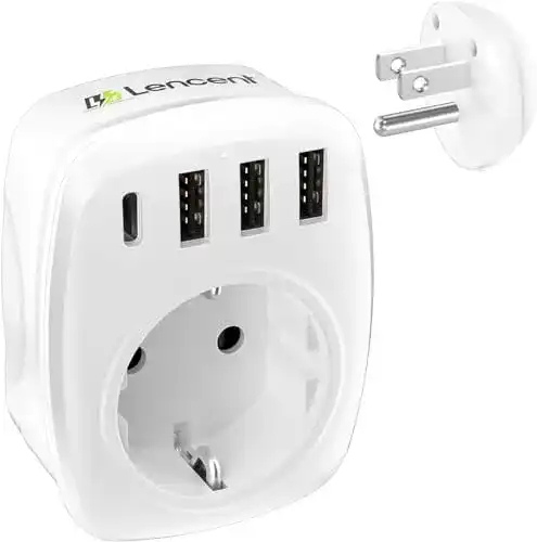Reiseadapter für USA von LENCENT mit USB und Typ C