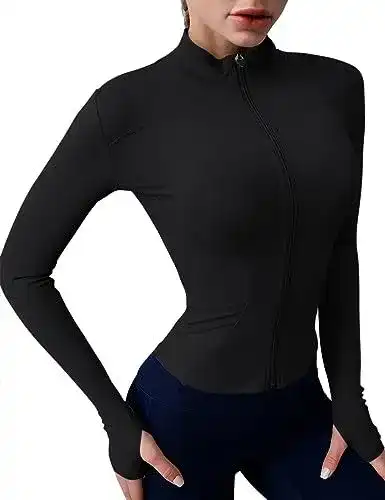 Laufjacke für Damen von Rapbin Atmungsaktive Sportjacke mit Reißverschluss