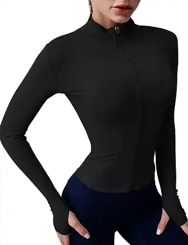 Laufjacke für Damen von Rapbin Atmungsaktive Sportjacke mit Reißverschluss