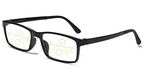 Gleitsichtbrille mit multifokalen Gläsern in Schwarz für Damen und Herren