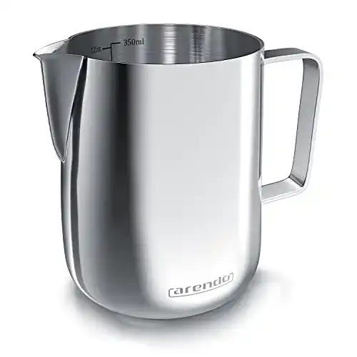 Milchkännchen Arendo aus Edelstahl 350ml Spülmaschinenfest und rostfrei