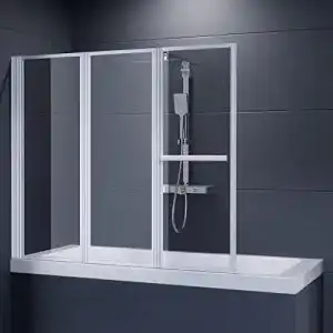 Badewannenaufsatz Duschmeister Faltwand 140 x 146 cm