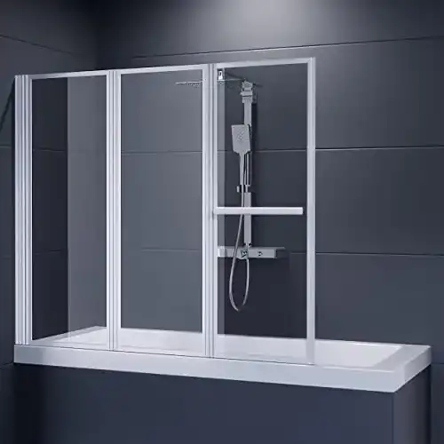 Badewannenaufsatz Duschmeister Faltwand 140 x 146 cm