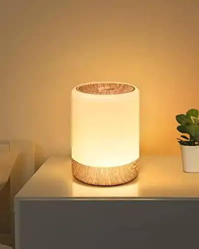 USB-Lampe Fomyheard Nachttischlampe mit Touch-Dimmer und RGB-Farbwechsel